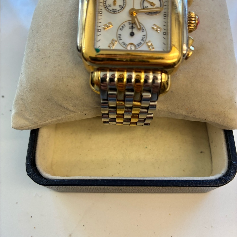 Michele Deco Chronograph Date .05 Carat Real Diamonds Womens Watch MWW06A000779 - Picture 3 of 8
